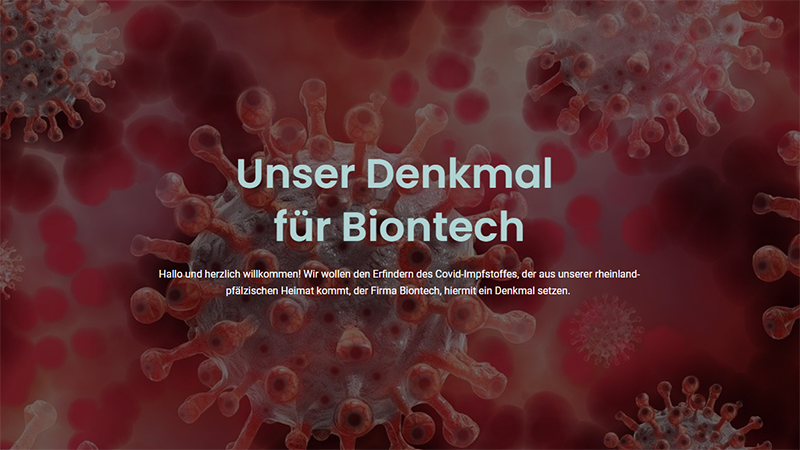 Ausschnitt aus der von den Schüler:innen erstellte Website über Biontech